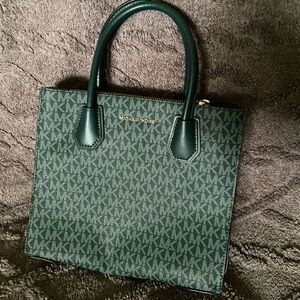 Michael Kors Mercer Medium Logo and Leather Accordion Crossbody Bag